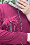 Women's Clothing Plus Size Stoned Bronched Crepe Fabric Double Set - 2
