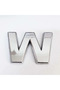 Letter W Villa Type Chrome Adhesive 9 cm Letter