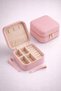 Pink Jewelry Box Travel Type – Compartmented Organizer, Stylish Jewelry Box with Velvet Interior Surface