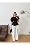 Women's Black Blouse with Balloon Sleeves and Slit Detail - 6