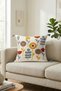 Decorative Star Flower Patterned Punch Embroidered Tassel Decorated Hidden Zipper Throw Pillow Cover 42X42 cm - 3