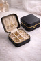 Black Jewelry Box Travel Type – Compartmented Organizer, Portable Jewelry Case with Zipper - 2