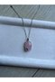 Pink Quartz Stone Tree of Life Steel Handmade Necklace - 3