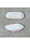 Set of 6 Melamine Kayık Plates - 20X14,5 cm Large Size Appetizer Breakfast Plate - Break Resistant - White - 3