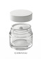 1Pc White Lid Glossy White Glass Lip Sleeping Cream Cosmetic Hand Care Travel Jar 50ml - 3
