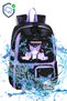 Korean Kawaii Kuromi Themed Black Girls' Elementary School Backpack, Thermal Lunch Bag and Pen Holder Set - 3