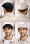Set of 2 Men's Beanies Black & Beige Elastic Comfortable Fit for Daily Use - 7
