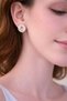 White Vintage Earrings with Floral Motifs - Round Shape - 2