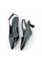Edna Pointed Toe Black Patent Leather Women's Heeled Shoes - 6