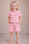 Girl's Pink Striped Shorts Set - 2