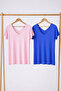 2 Pieces Front and Back V-Neck Basic T-Shirts