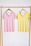2 Pieces Front and Back V-Neck Basic T-Shirts