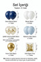 Midnight Blue Gold Balloon Set 20 Pieces Adult Birthday Party Decoration - 2