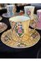 24K Original Gold Gilt Honeycomb Modek Special Design Hand Painted Coffee Cup Set Mdl22 - 8