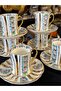Special Design Hand Painted 24K Gold Gilded Coffee Cup Set for 6 People Mdl24 - 3