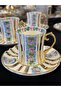 Special Design Hand Painted 24K Gold Gilded Coffee Cup Set for 6 People Mdl24 - 8