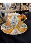 Special Design Hand Painted 24K Gold Gilded Colorful Czech Motif Coffee Cup Set for 6 People (Mdl18) - 4
