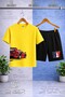 Children's Car Right Side Custom Printed Crew Neck 3-Piece T-Shirt - Shorts Set - 4