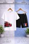 Children's Car Right Side Custom Printed Crew Neck 3-Piece T-Shirt - Shorts Set - 2