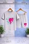 Children's Princess Head Turquoise Painted Custom Printed Crew Neck 3-Piece T-Shirt - Shorts Set - 3