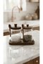 Acacia Wood Lid and Stand Set of 2 Glass Spice Containers 750 ml with Spoon