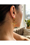 Gold Color Winged Sword Detailed Hoop Earrings - Zircon Stone Non-Tarnish Dangle Earrings