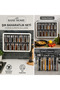 12-Piece Adhesive Spoon and Lid Spice Rack Set Wall Mounted Organizer - 4
