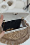 Women's Sparkling Glitter Portfolio Evening Bag - Detachable Chain Hand and Shoulder Evening Bag Mlu8005 - 5