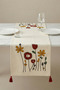 Poppy Flower Punch Embroidered Tasseled Decorative Cotton Bohemian Runner 40X130 cm - 5