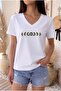 Daisy Printed Women's Oversized V-Neck T-Shirt