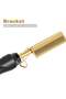 Gold Plated Heated Styling Comb Electric Hot Straightening Heat Comb Ceramic Curling Flat Iron Curle - 3