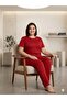 Plus Size Patterned Summer Women's Pajama Set - 4