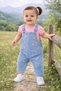 Floral Embroidered Baby Girl Denim Salopet Set – 2-Piece Summer Combination - 2