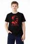 Boy's Ataturk Printed T-Shirt Short Sleeve Crew Neck T-Shirt - Black - 2
