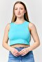 Women Solid Sleeveless Tank Top, Turquoise