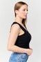 Women V-Neck Sleeveless Textured Tank Top, Black - 4