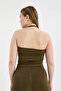 Cloud Khaki Halter Neck Seamless Crop Tank Top with Back Detail - Yoga and Pilates Training Top - 4