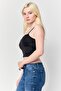 Women V-Neck Sleeveless Solid Tank Top, Black - 3