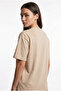 Unisex Beige Crew Neck 100% Cotton Premium Quality Oversize T-Shirt (T-Shirt) - 4