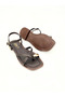 Women's Bitter Brown Ring Detailed Cross-Strap Sandals Vdz02012 - 6