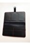Genuine Leather Black Portfolio Long Unisex Wallet with Card & Phone & Passport Holder Compartments - 4