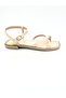 Women's Beige Ring Detailed Cross-Strap Sandals Vdz02012 - 2