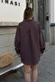 Brown Striped A-Pleated Single Pocket Relaxed Fit Women's Shirt - 5