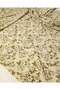 Cream over Brown Ecru Floral Wrinkled Jersey Fabric 140X200Cm