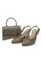 Women's Evening Dress Shoes, Glittery Metal Handle Bag Set – Transparent Heels, Knot Design, Engagement, Special Stylish Event Combination - 4