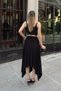 Black Waist Detailed Asymmetrical Cut Slit Women's Sandy Midi Skirt - 6