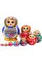 Ten Wooden Matryoshka Dolls Set Chubby 15cm Colorful 10 Pieces T15 - 4