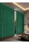 1/2 Dense Pleated Pine Green Velvet Textured Background Curtain | Ironing Is Not Necessary. | Best Sellers - 4