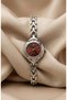 Women's Steel Watch Silver Color Claret Red Dial Vintage Luxury Edition |   Elegant Stylish Women's Wristwatch 2026 - 3