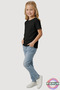 Short Sleeve Children's T-Shirt - Unisex Black Basic Cotton Crew Neck Short Sleeve Combed Cotton Children's T-Shirt - 2